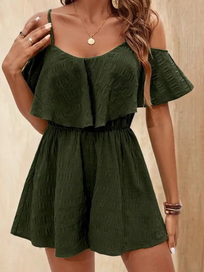 Lema – Eleganter, strukturierter Off-Shoulder-Strampler