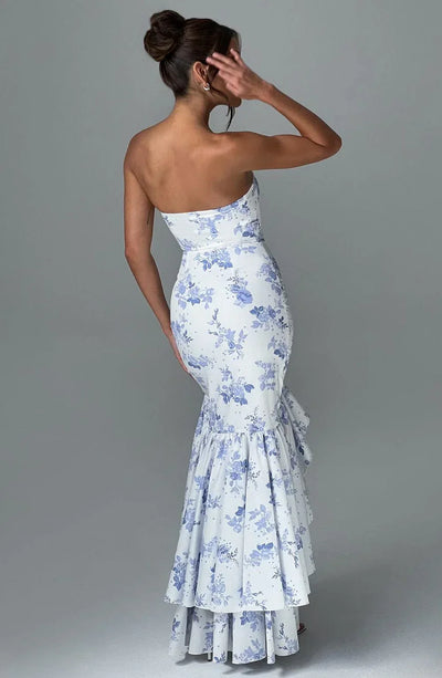 Elegantes ärmelloses Maxikleid mit Schnürdetail & Schlitz – Abendkleid