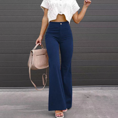 Damen Samthose mit hohem Bund und elegantem Schnitt
