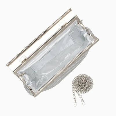 Aurielle | Goldene Clutch mit Kristallbesatz & Schnappverschluss – Elegante Abendtasche für Damen