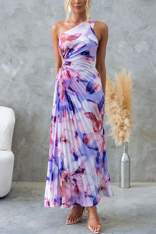One-Shoulder Maxikleid – Asymmetrisches Sommerkleid mit Cut-Out & fließendem Rock