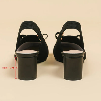 Caelina – Slingback-Blockabsätze mit spitzer Spitze und Schleife