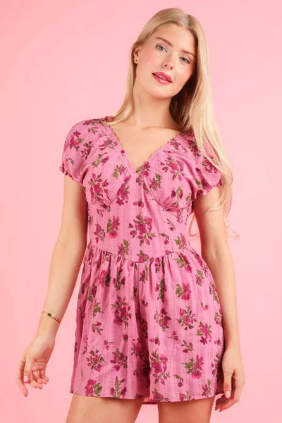 VERY J Floral Printed Ruffle Romper