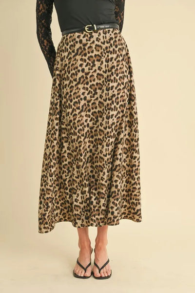 Aemi+Co Leopard Midi Skirt