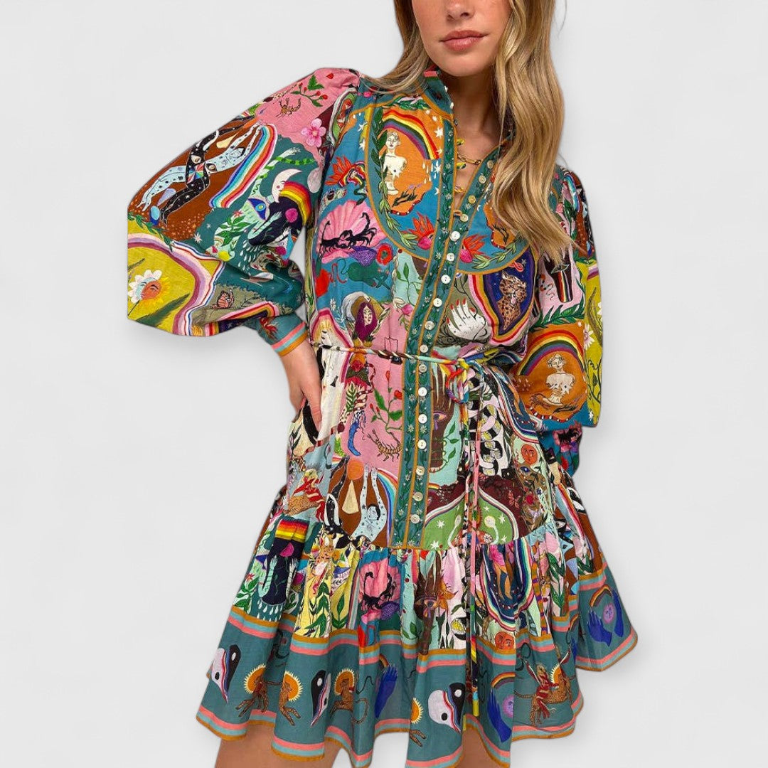 Nerissa |  Minikleid mit Graffitidruck