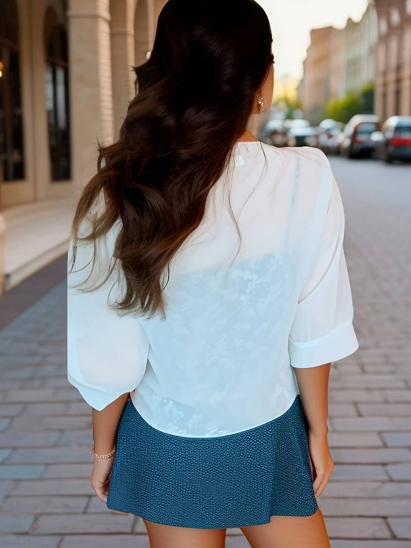 Floris | Elegante Offene Damenbluse