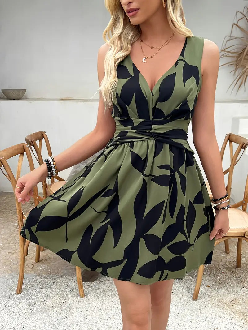 Pamela – Ärmelloses Kleid in lebendigem Design