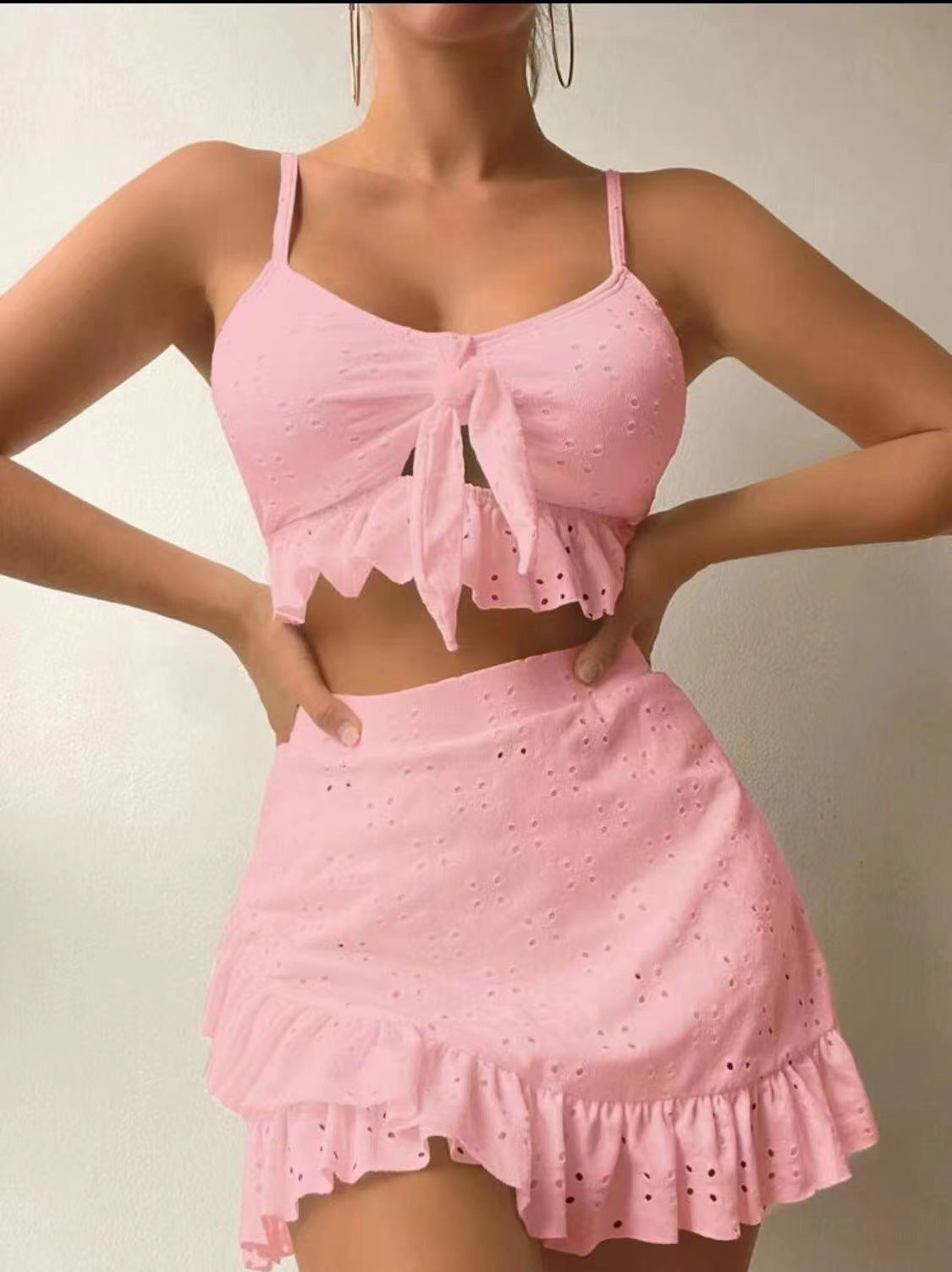 Damen Zweiteiler – Baumwolle – Ärmelloses Top & Weite Hose – Sommer