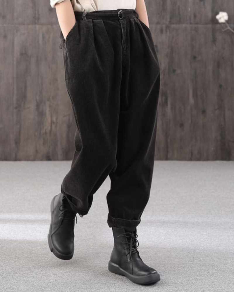 Kaye | Baggy Damen Hose | Schwarze