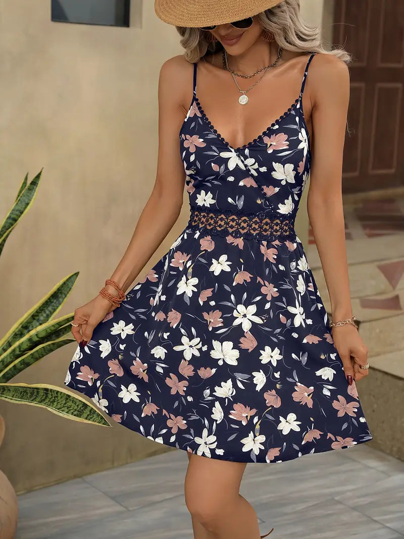 Badette – Stilvolles, ärmelloses Sommerkleid mit Blumenmuster