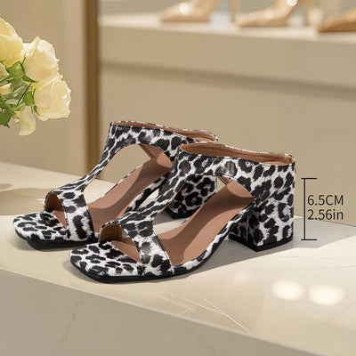 SOLAVIE - MODISCHE LEDER SANDALEN MIT DICKEN ABSÄTZEN