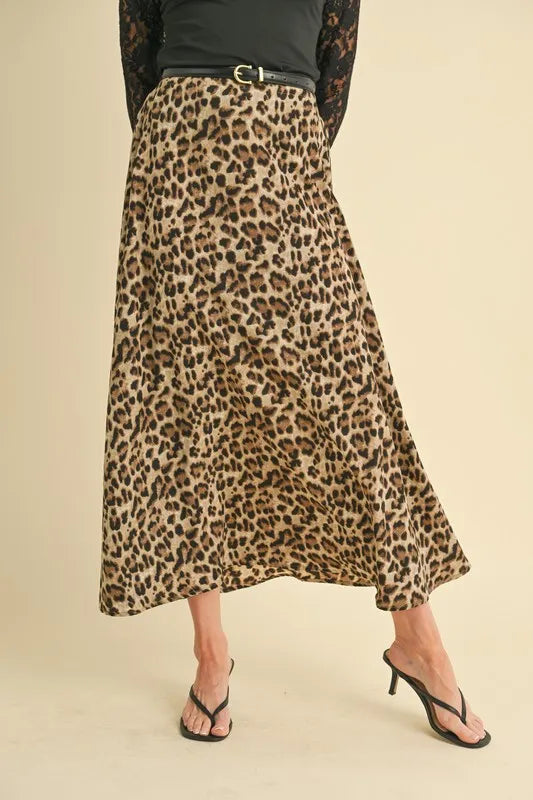 Aemi+Co Leopard Midi Skirt