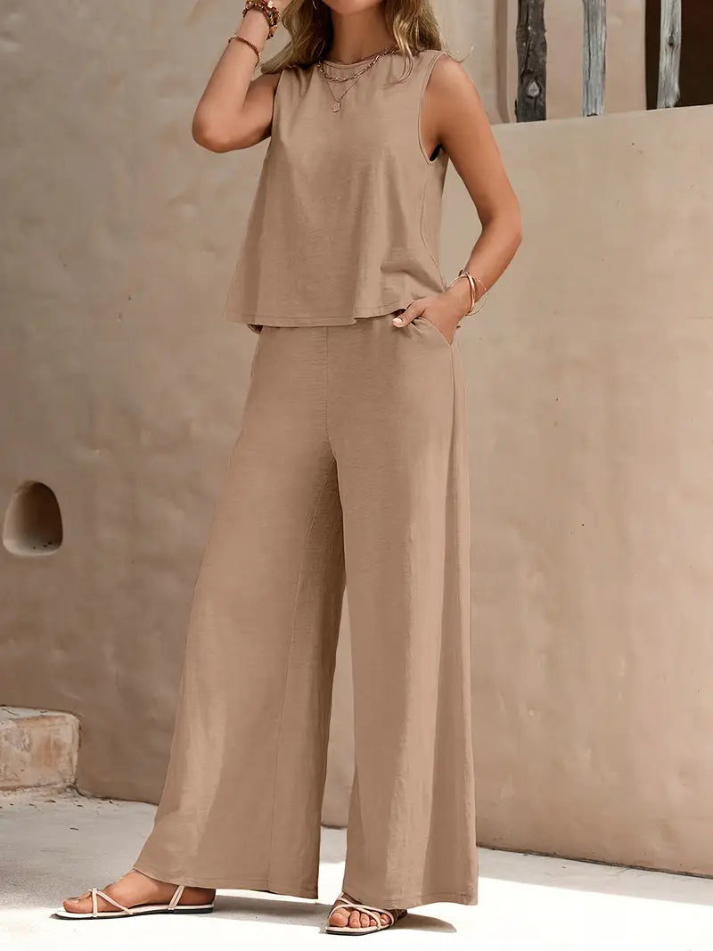 Remy – Elegantes Set aus ärmellosem Top und Hose