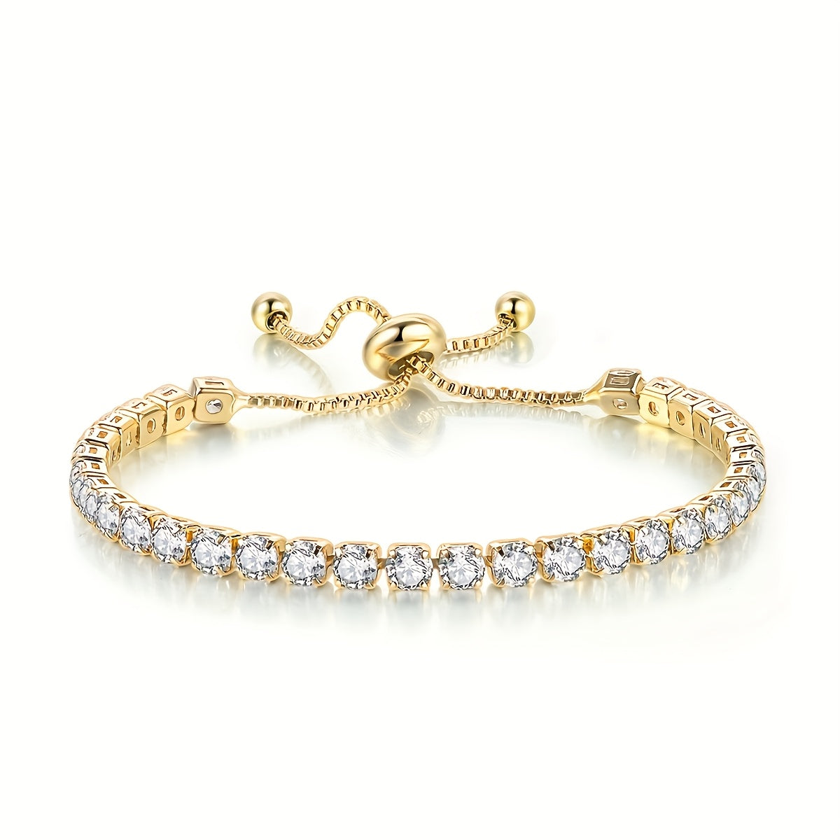 Crystal Embrace Klassisches verstellbares Tennisarmband für alle Anlässe