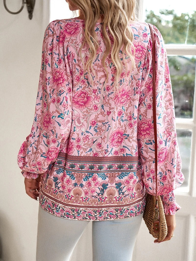AYRA BLUSE MIT BLUMEN