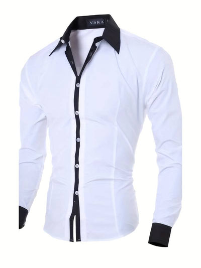 Wulfric | Stylisches Button-Up Kontrast Herrenhemd