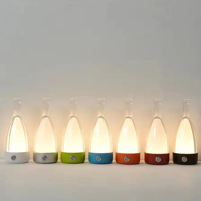 LED Tischlampe in Flaschenform – Wiederaufladbare Designleuchte