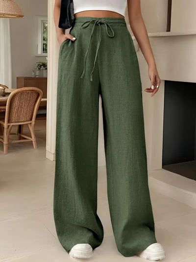 Yara – High-Waist-Loungehose mit Kordelzug und weitem Bein