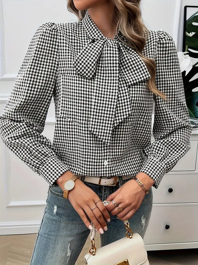 Liv - baumwollbluse mit schleife