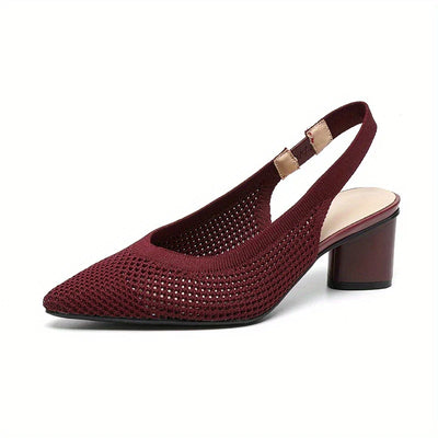 Thalira – Lässige Strick-Slingback-Pumps mit spitzer Spitze