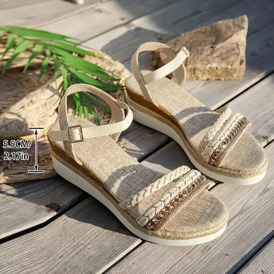 Lillo – Boho-inspirierte Plateau-Sandalen mit geflochtenen Riemen