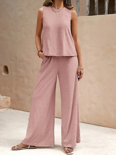 Remy – Elegantes Set aus ärmellosem Top und Hose