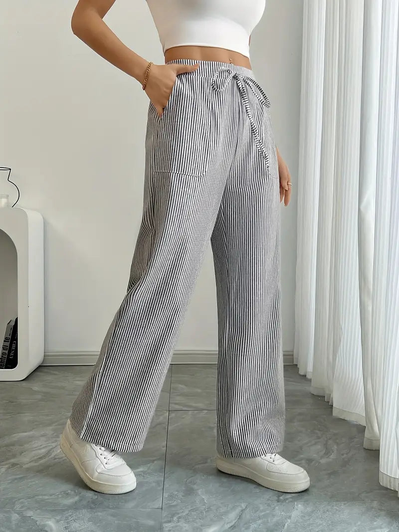 VIOLA - ELEGANTE GESTREIFTE HOSE MIT TASCHEN