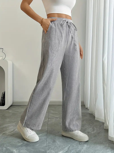 VIOLA - ELEGANTE GESTREIFTE HOSE MIT TASCHEN