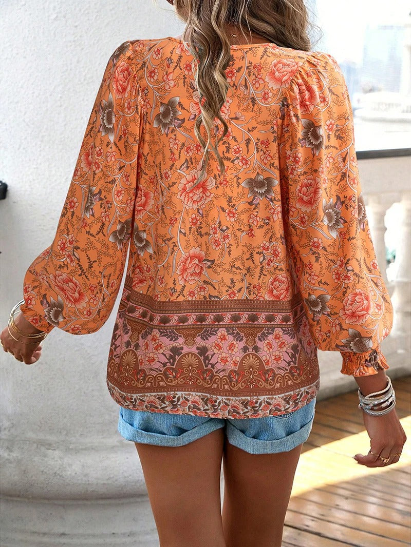 AYRA BLUSE MIT BLUMEN