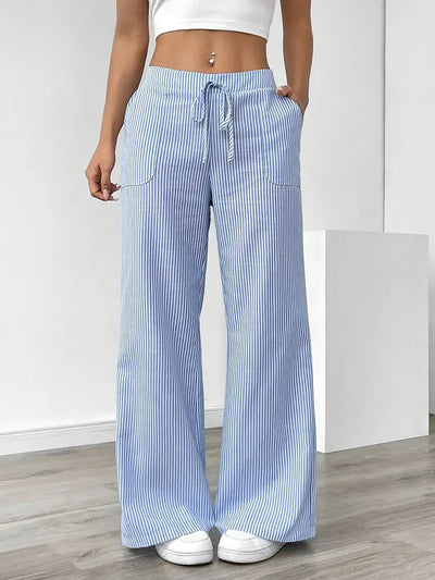 VIOLA - ELEGANTE GESTREIFTE HOSE MIT TASCHEN