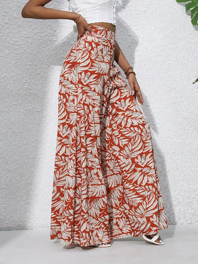 Louvelle – Stilvolle Hose mit weitem Bein und tropischem Print