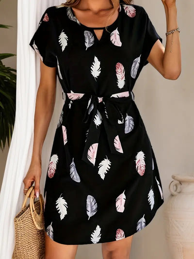 Mila - Women'S Sommer Urlaub Stil Print Tunika Kleid