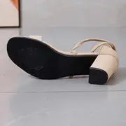 Lisa - Damen Sandalen mit Blockabsatz und fester Farbe