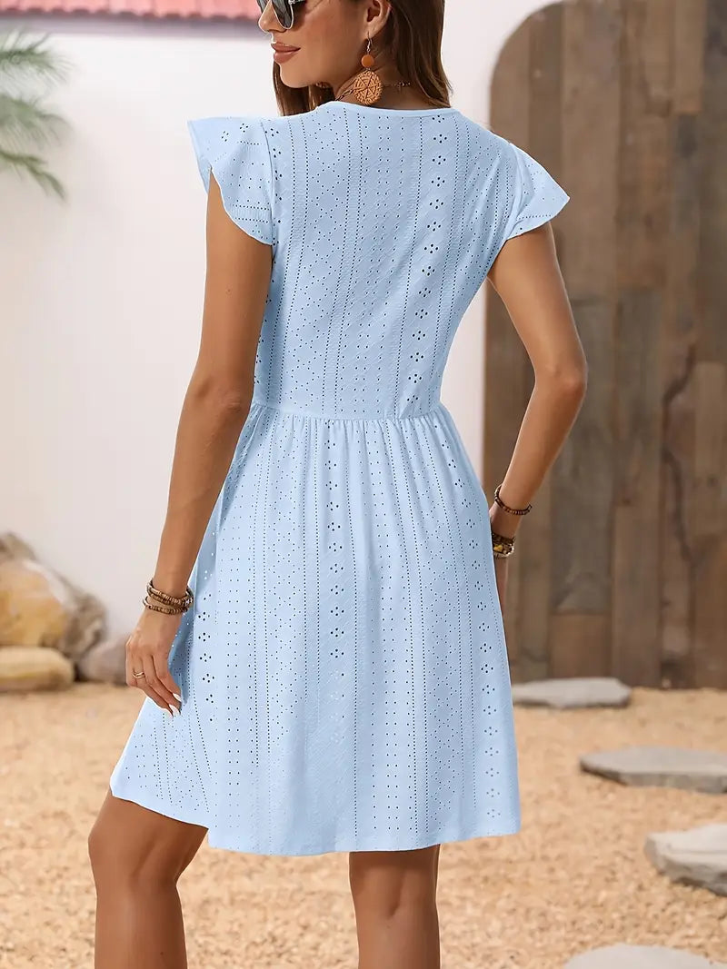 Bonnie – Bezauberndes Kleid mit V-Ausschnitt aus Baumwollspitze