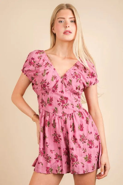 VERY J Floral Printed Ruffle Romper