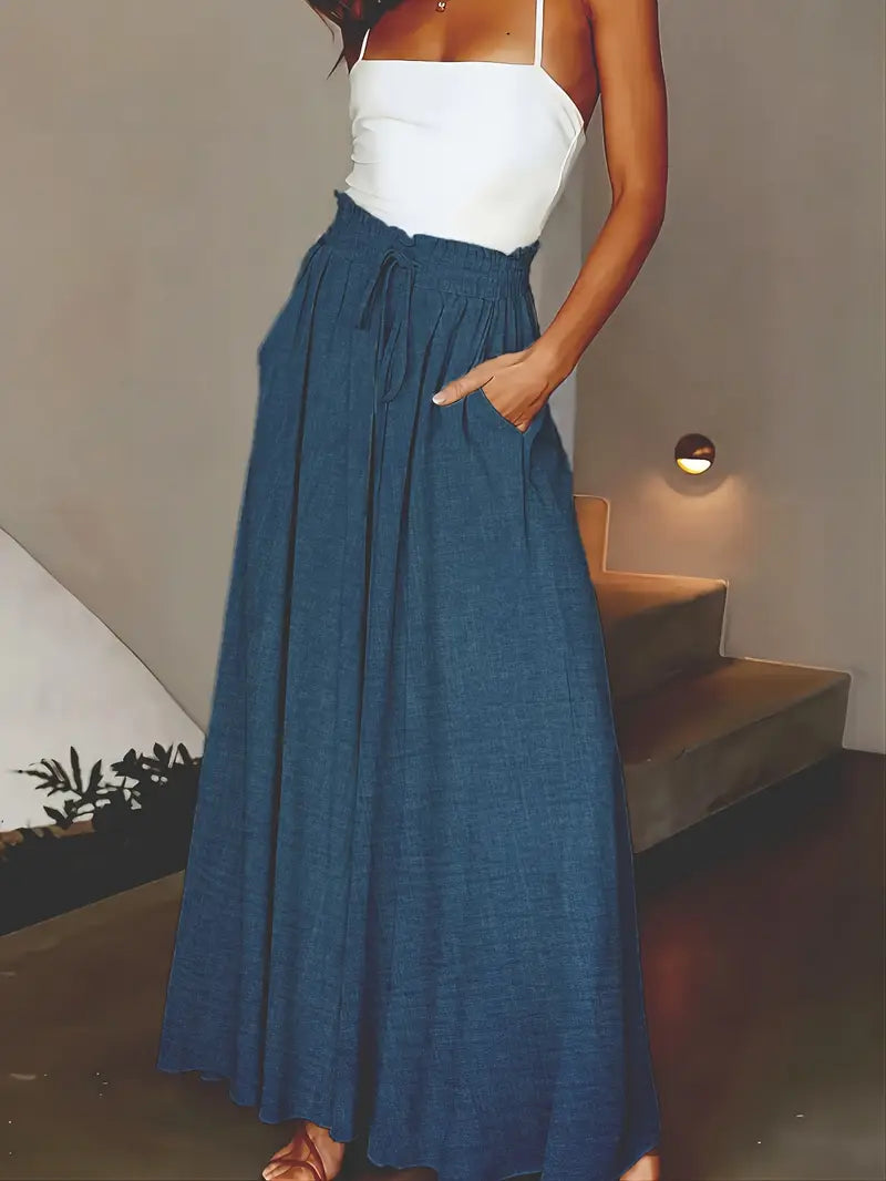 Jewel – Maxi-Palazzohose mit hoher Taille und weitem Bein