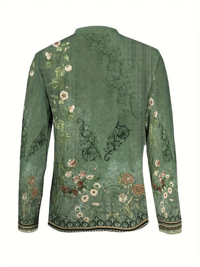 Heidi | t-shirt mit blumenmuster und asymmetrischem ausschnitt