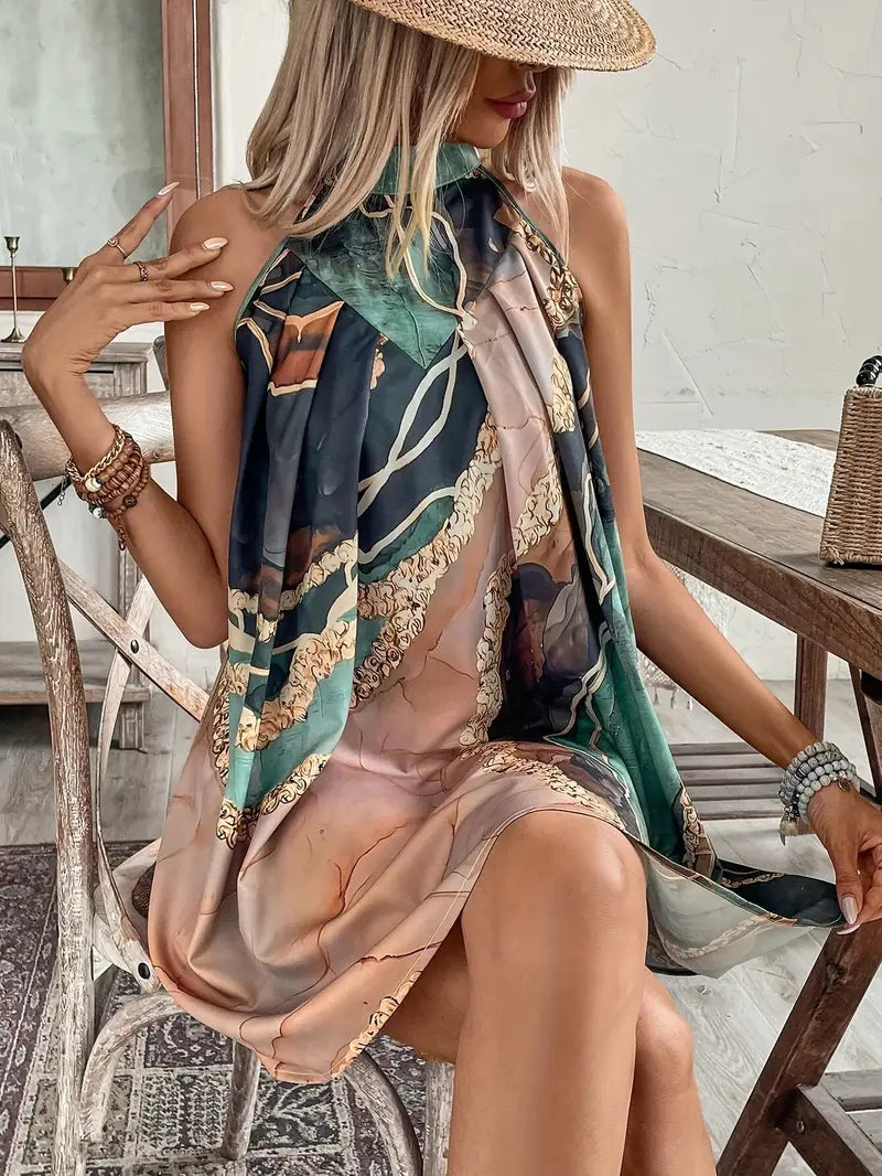 Dorhea – Künstlerisches Neckholder-Minikleid