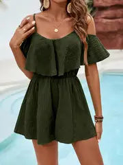 Aurora- Eleganter schulterfreier ärmelloser Jumpsuit für Frauen