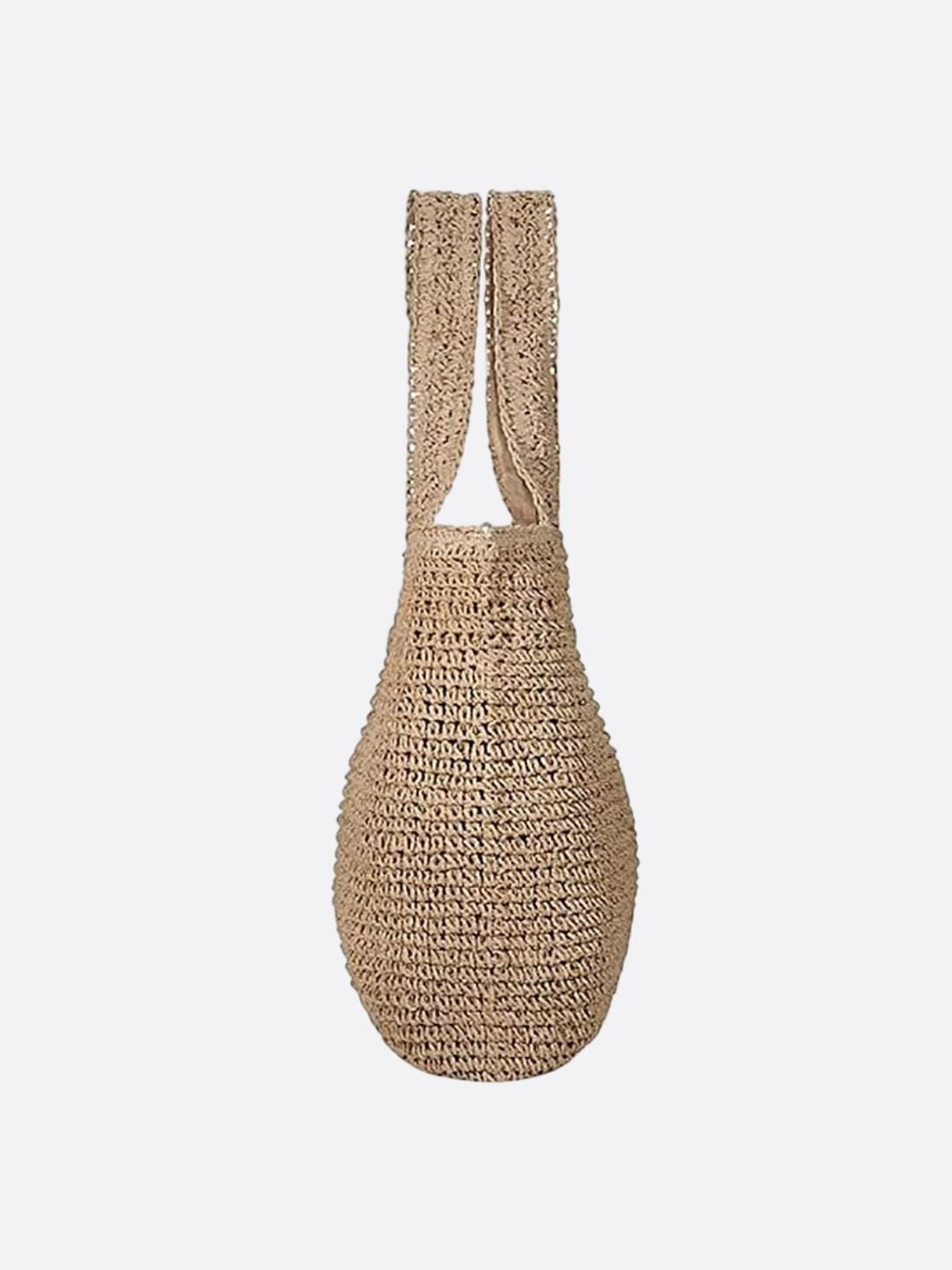 Nora | Gehäkelte große Strohtasche mit doppelten Schulterhenkeln