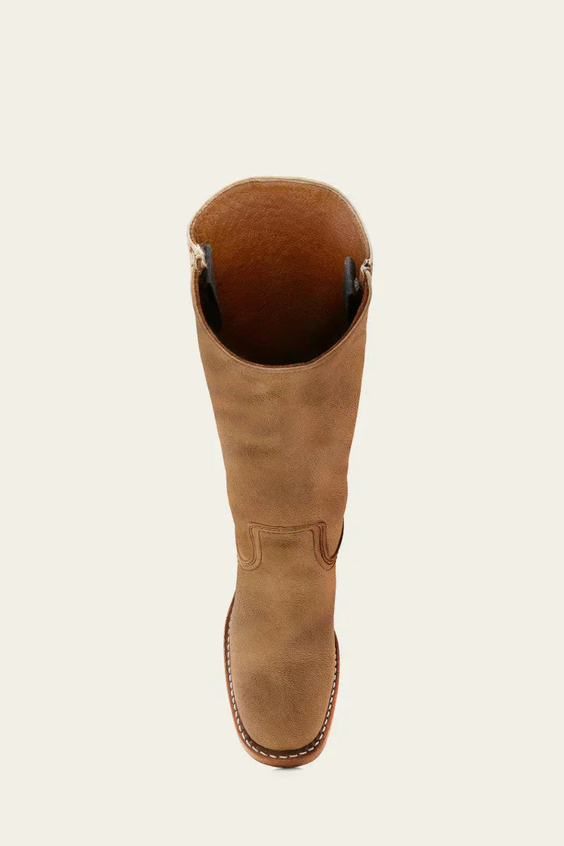 Damen-Lederstiefel im Westernstil mit Blockabsatz
