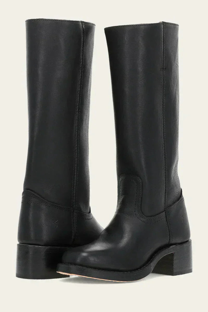 Klassischer Damen-Lederstiefel mit Blockabsatz | Handgefertigt