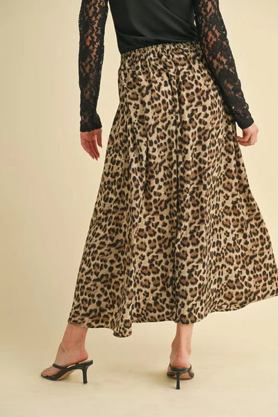 Aemi+Co Leopard Midi Skirt