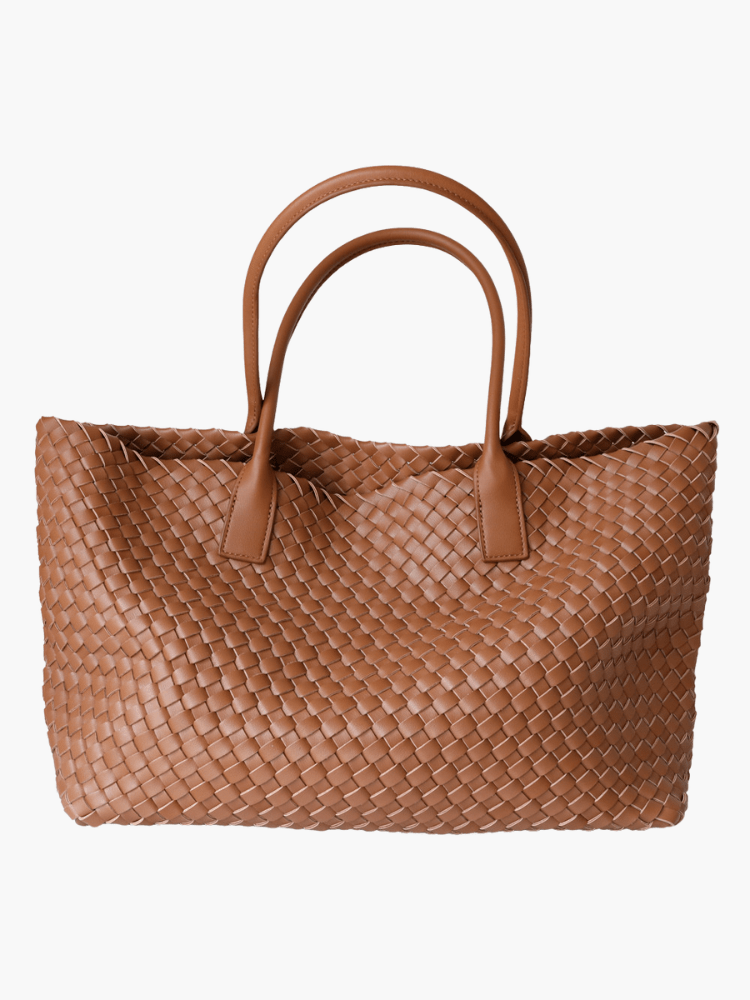 Celine | Luxuriöse Handtasche aus echtem Leder in Caramelbraun