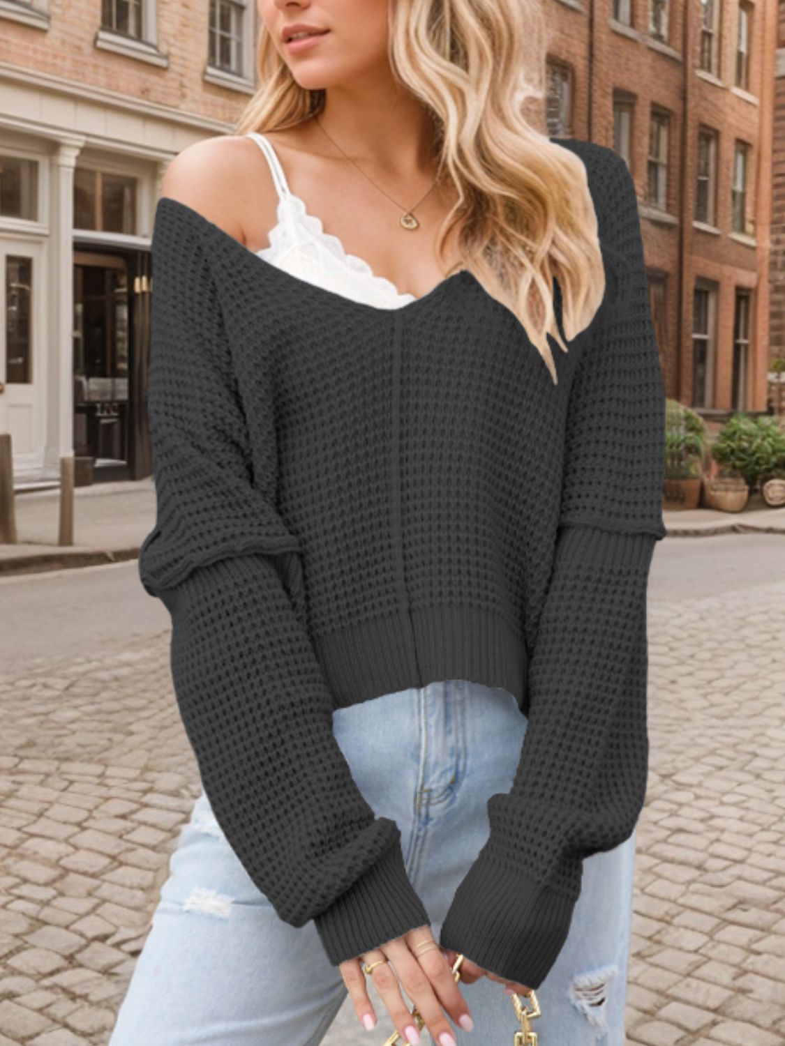 Schicker Pullover mit V-Ausschnitt für Damen