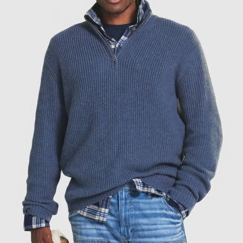 BENEDIKT™ | Reißverschluss-Pullover aus Baumwolle