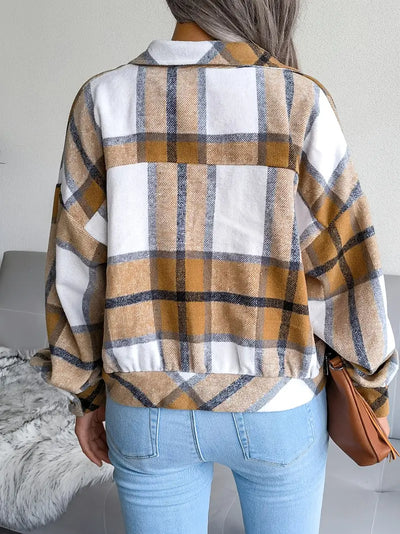 GEKÜRZTE KARIERTE FLANELLJACKE