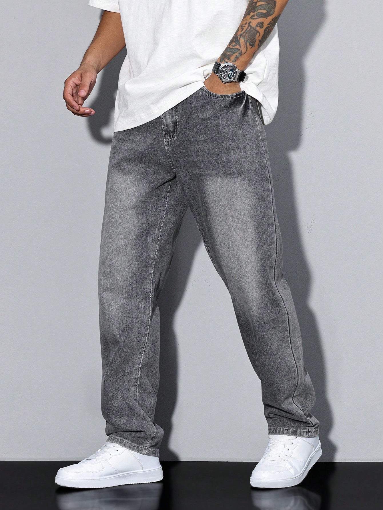 Herren Lässige Relaxed Fit Jeans