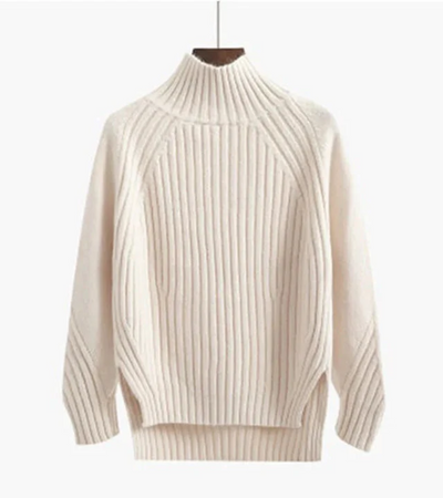 Marga | Damen Ausgefallene Rollkragenpullover | Beige