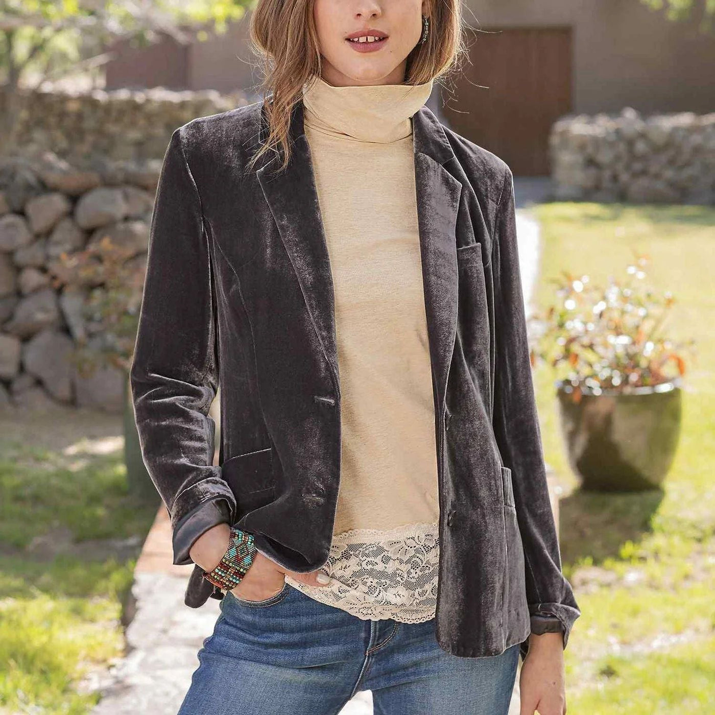 Damen Blazer Jacken aus Samt - Swayze